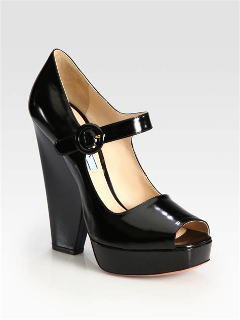 prada strap leather nylon heel|Prada shoes with heels.